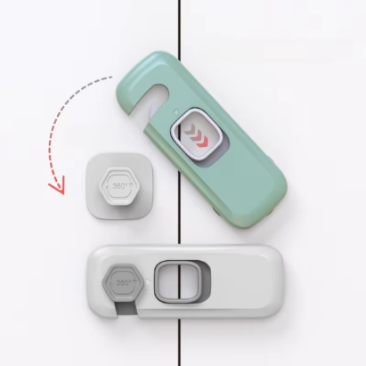 bloque porte bebe vert et gris comparaison rotation bouton ouverture