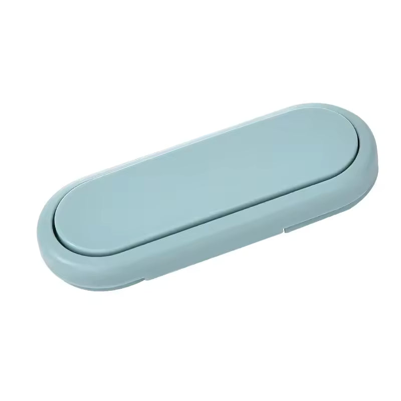 bloque porte bleu clair verrou rotatif vue seul fond blanc