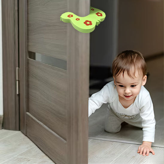 bloque porte forme papillon jaune girafe bébé rampe porte collage