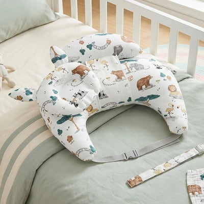 coussin-allaitement-motifs-animaux-foret-vue-seul-lit-bebe-sangles-detachees