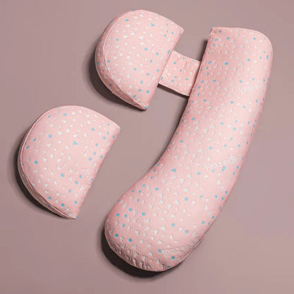 coussin de grossesse forme E coloris rose trois branches ergonomique