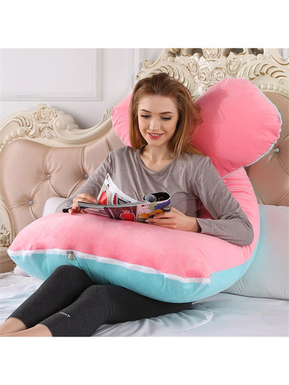 coussin de grossesse pour dormir rose bleu femme enceinte lecture confort