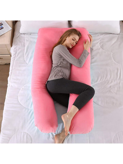 coussin de grossesse pour dormir rose bleu positionnement corps gauche